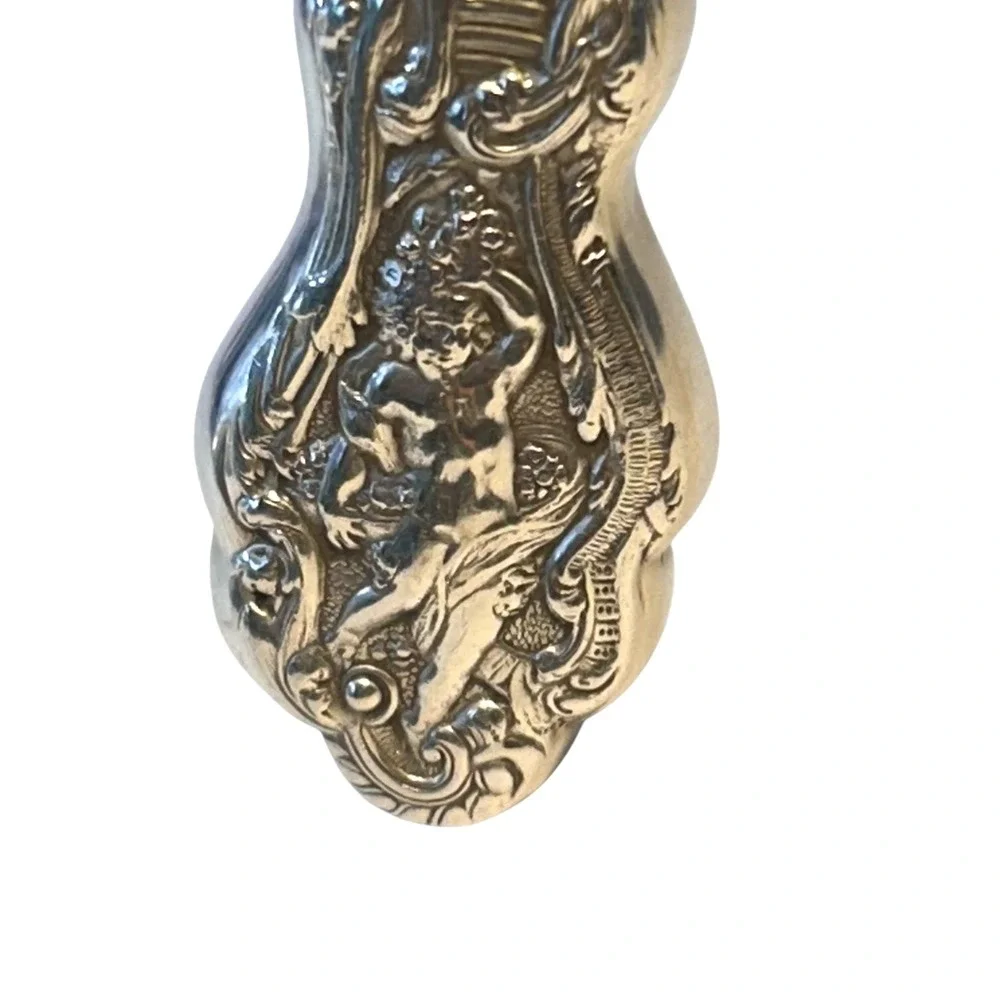 Vintage Schneider Toledo Sterling Silver Ornate Cherub Cake Breaker Slicer RARE